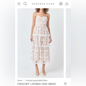 Endless Rose Crochet Layered Midi Dress